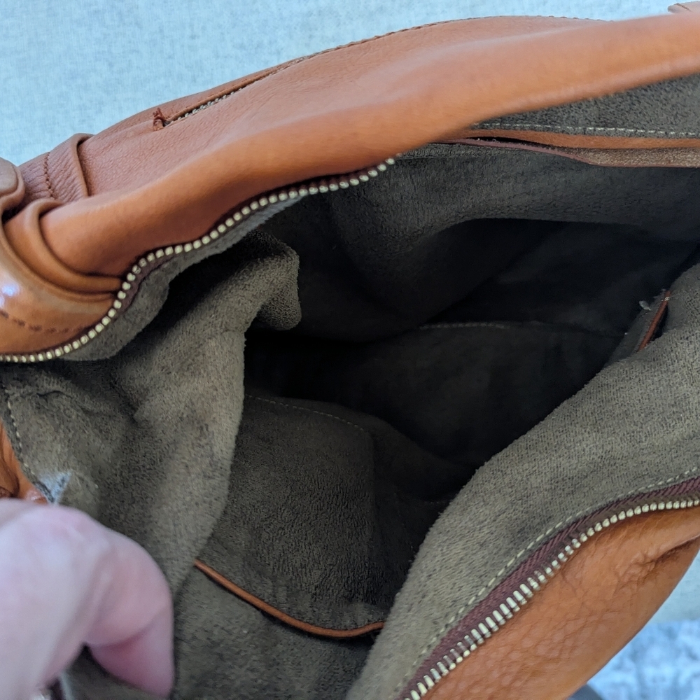 Brown Leather Shoulder Bag Hobo Lots Of Pockets Stampede Festival Bag - Picture 9 of 12